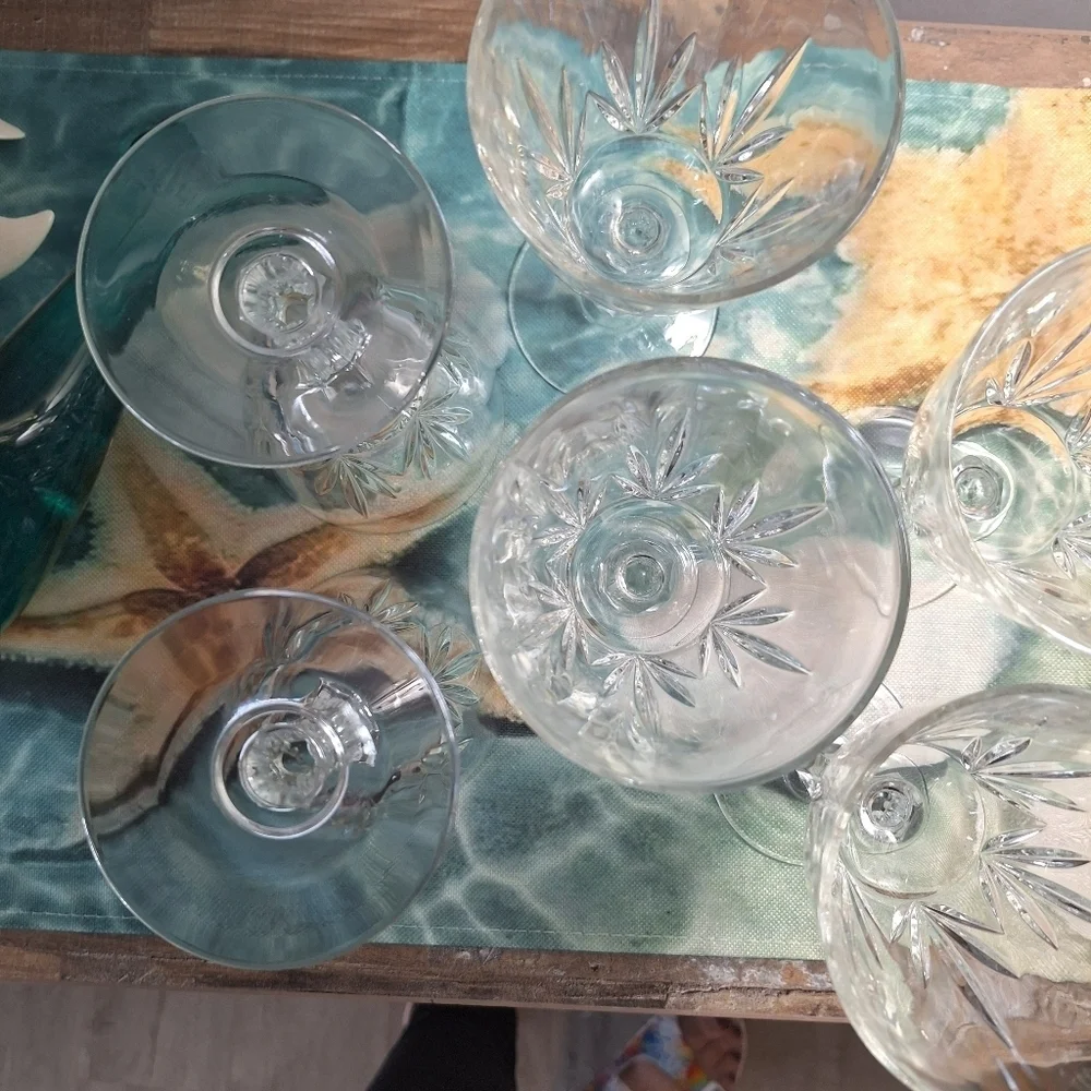 Crystal set of 4 wine water stems